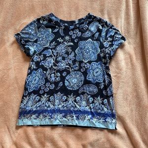 Loft Blue floral Tshirt women’s small